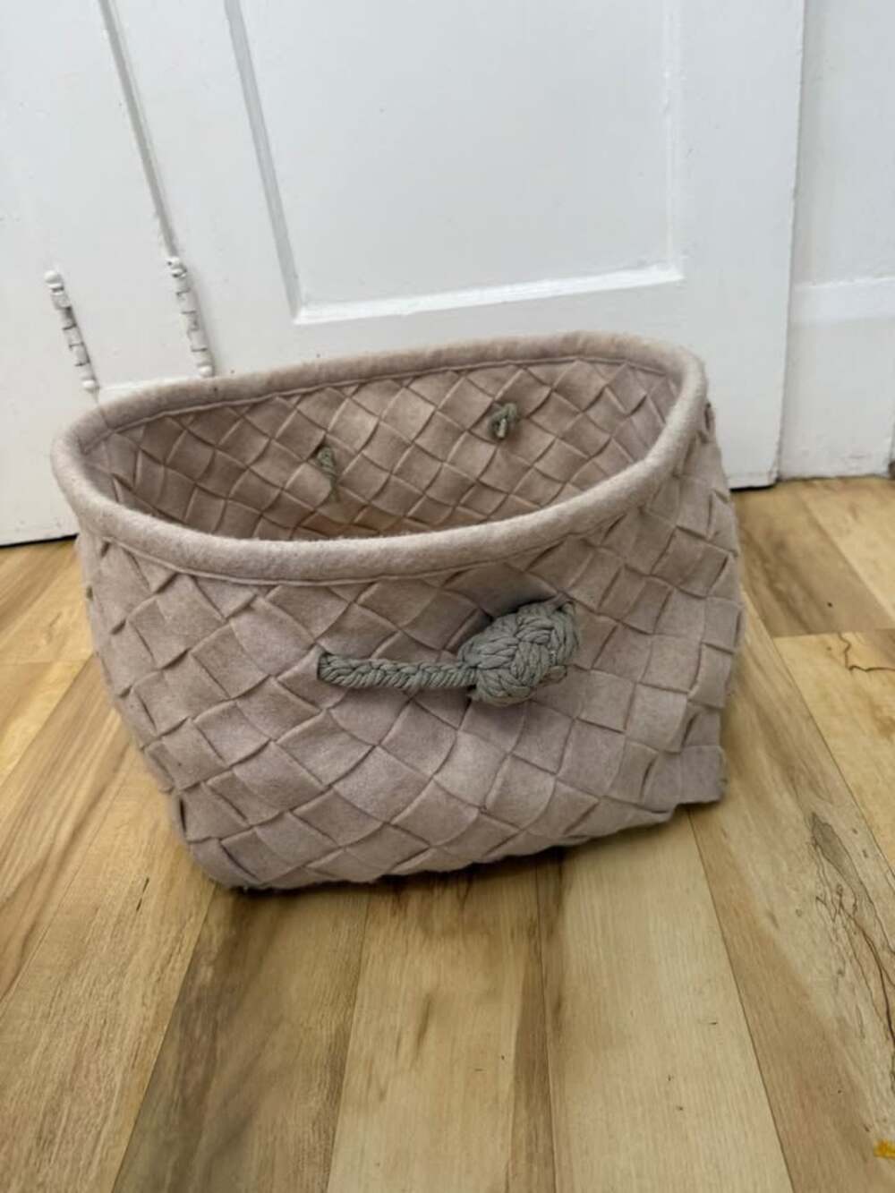 Large Woven Storage Basket with Rope Handles